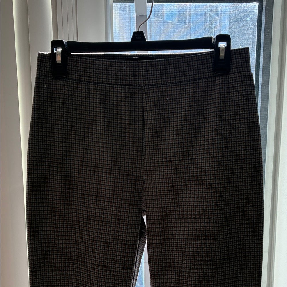 Anthropologie Black and Brown Checkered Leggings